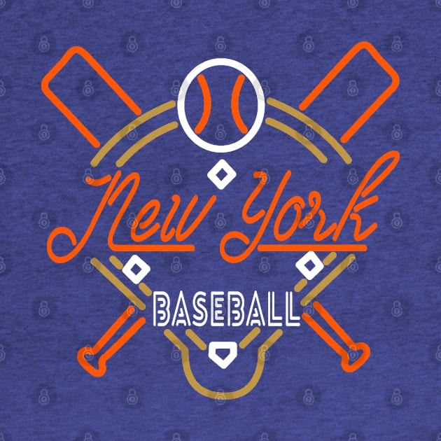 Neon New York Baseball by MulletHappens